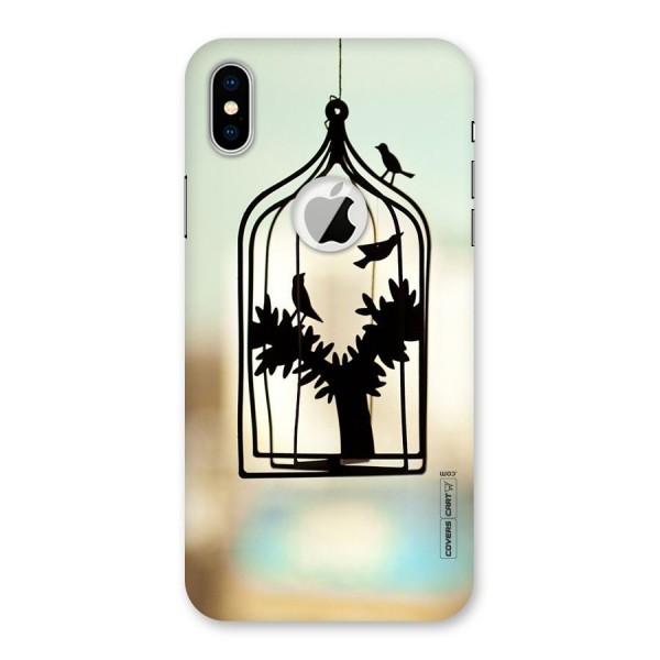 Beautiful Pegion Cage Back Case for iPhone XS Logo Cut