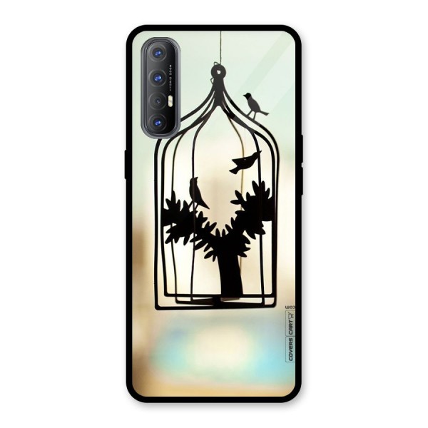 Beautiful Pegion Cage Glass Back Case for Oppo Reno3 Pro