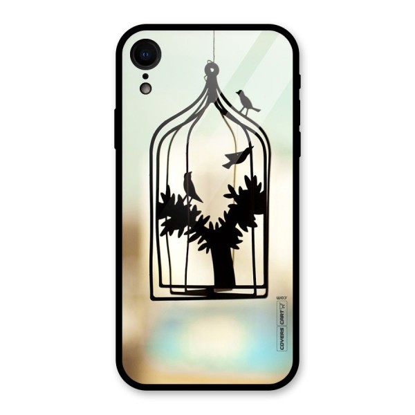 Beautiful Pegion Cage Glass Back Case for XR