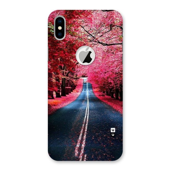 Beautiful Red Trees Back Case for iPhone XS Logo Cut