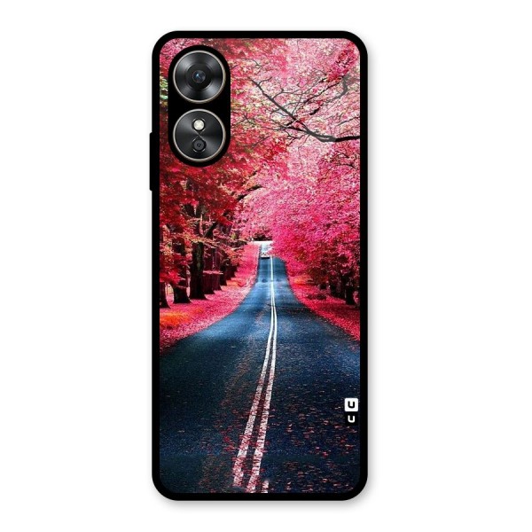 Beautiful Red Trees Glass Back Case for Oppo A17