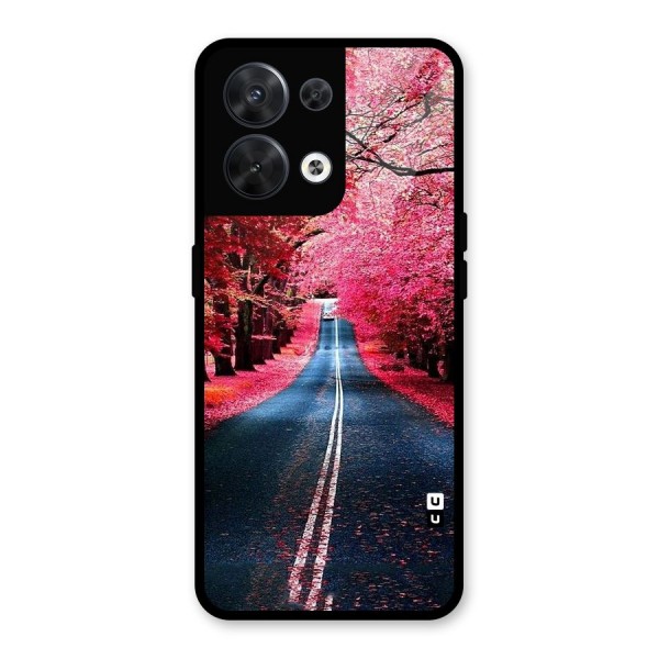 Beautiful Red Trees Glass Back Case for Oppo Reno8 5G