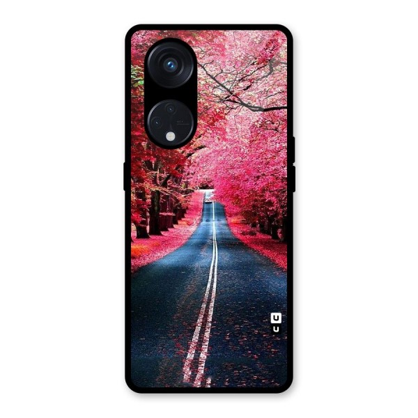 Beautiful Red Trees Glass Back Case for Reno8 T 5G