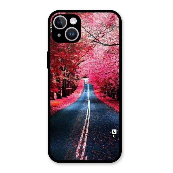 Beautiful Red Trees Glass Back Case for iPhone 14 Plus