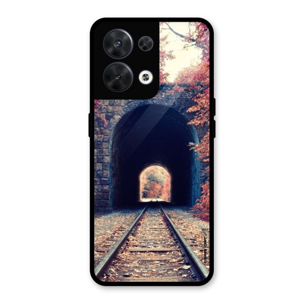 Beautiful Track Glass Back Case for Oppo Reno8 5G