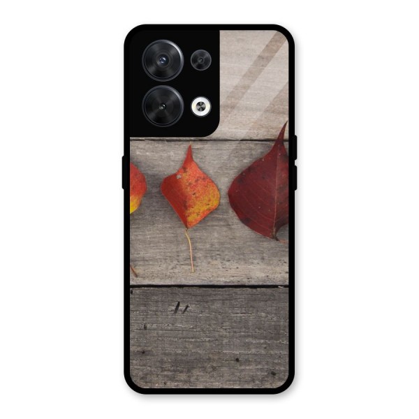 Beautiful Wood Leafs Glass Back Case for Oppo Reno8 5G