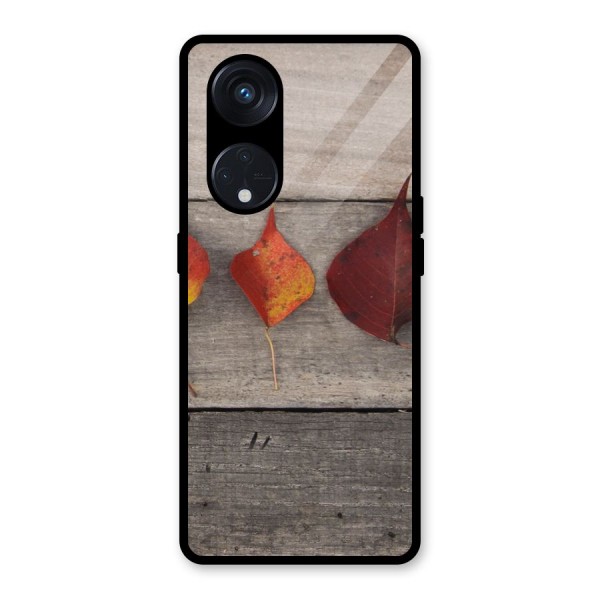 Beautiful Wood Leafs Glass Back Case for Reno8 T 5G