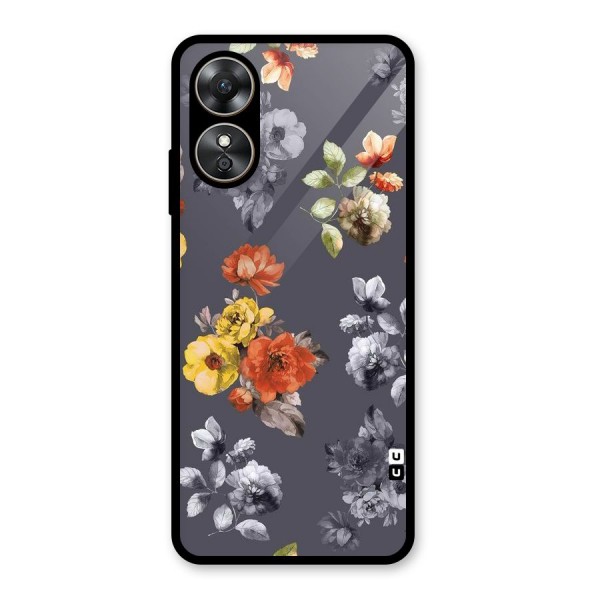 Beauty Art Bloom Glass Back Case for Oppo A17