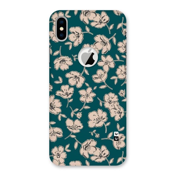 Beauty Green Bloom Back Case for iPhone XS Logo Cut