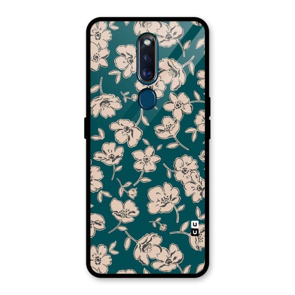 Beauty Green Bloom Glass Back Case for Oppo F11 Pro