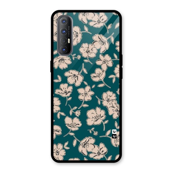 Beauty Green Bloom Glass Back Case for Oppo Reno3 Pro