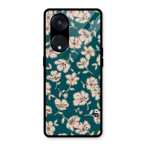 Beauty Green Bloom Glass Back Case for Reno8 T 5G