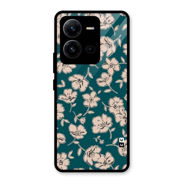 Beauty Green Bloom Glass Back Case for Vivo V25