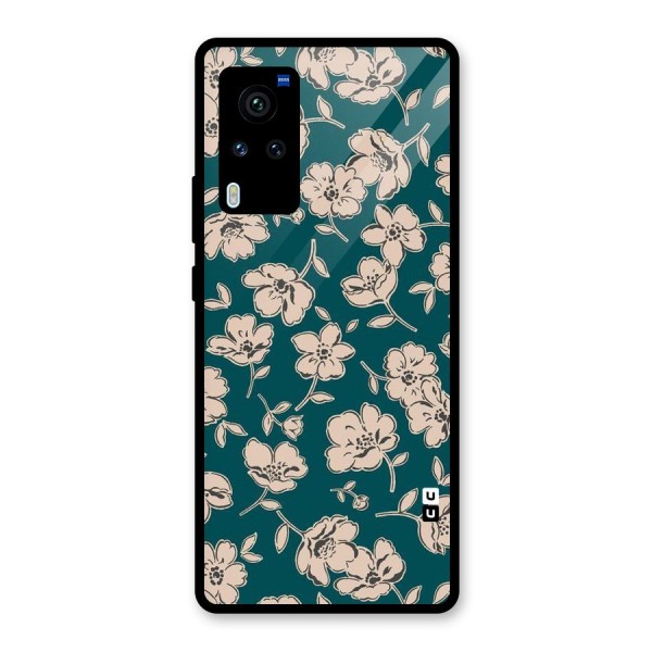 Beauty Green Bloom Glass Back Case for Vivo X60 Pro