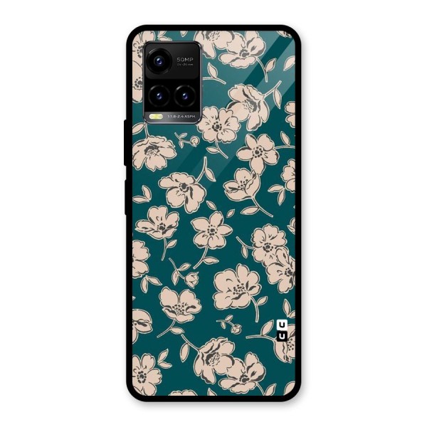 Beauty Green Bloom Glass Back Case for Vivo Y21A