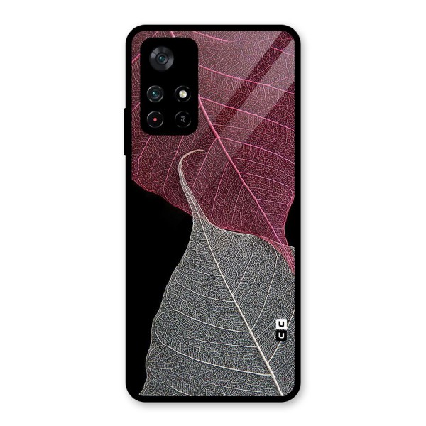 Beauty Leaf Glass Back Case for Poco M4 Pro 5G