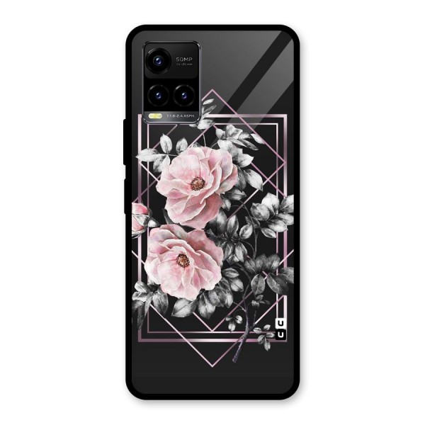 Beguilling Pink Floral Glass Back Case for Vivo Y21G