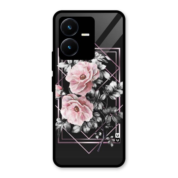 Beguilling Pink Floral Glass Back Case for Vivo Y22