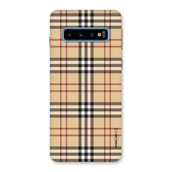 Beige Check Back Case for Galaxy S10