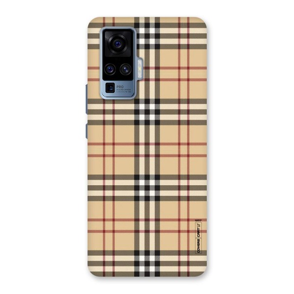 Beige Check Back Case for Vivo X50 Pro