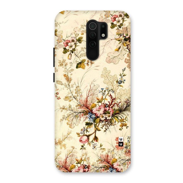 Beige Floral Back Case for Redmi 9 Prime