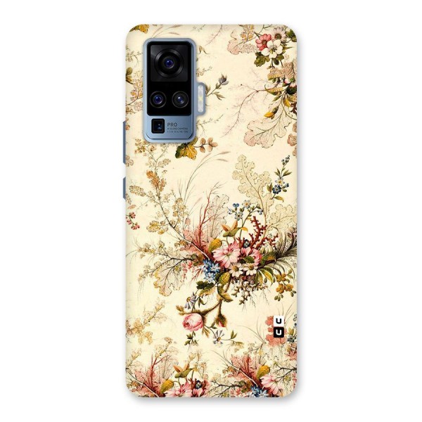 Beige Floral Back Case for Vivo X50 Pro