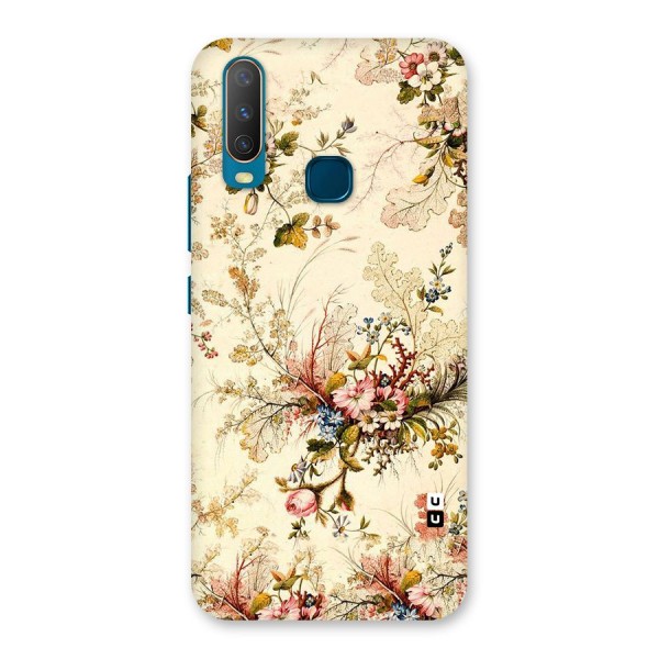 Beige Floral Back Case for Vivo Y12