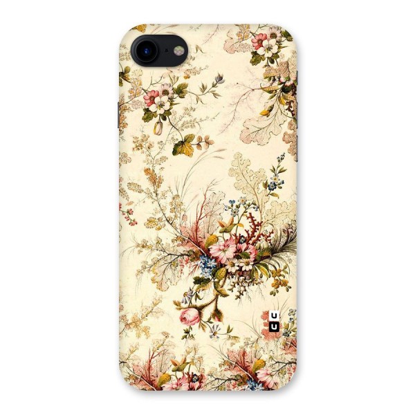 Beige Floral Back Case for iPhone SE 2020