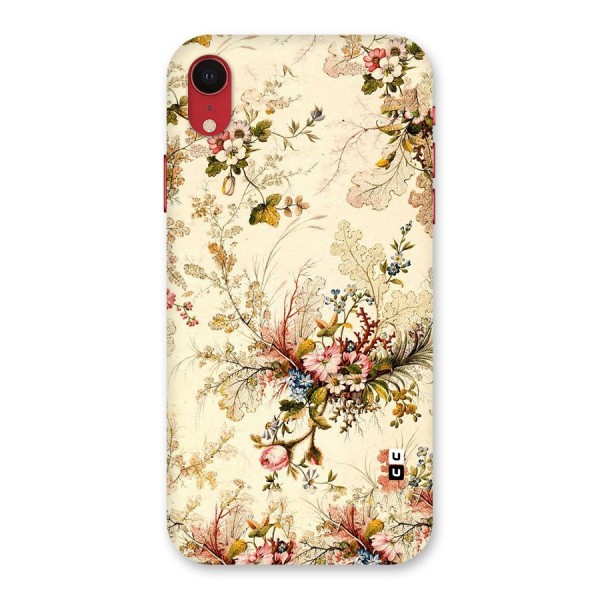 Beige Floral Back Case for iPhone XR