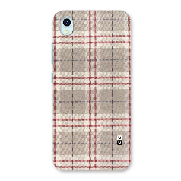 Beige Red Check Back Case for Vivo Y1s