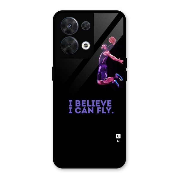 Believe And Fly Glass Back Case for Oppo Reno8 5G