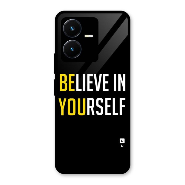 Believe In Yourself Black Glass Back Case for Vivo Y22