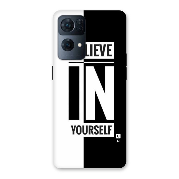 Believe Yourself Black Back Case for Oppo Reno7 Pro 5G