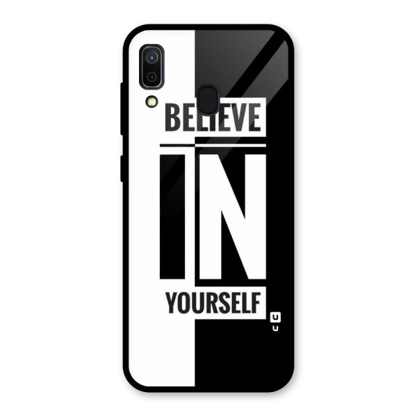 Believe Yourself Black Glass Back Case for Galaxy A30