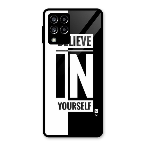 Believe Yourself Black Glass Back Case for Galaxy M53 5G