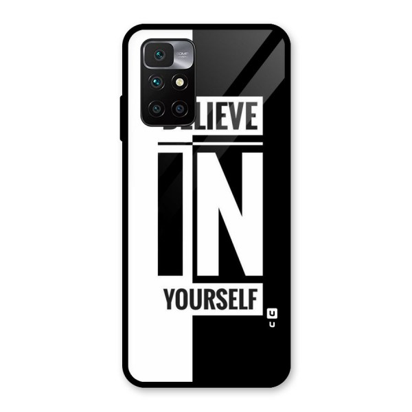 Believe Yourself Black Glass Back Case for Redmi 10 Prime