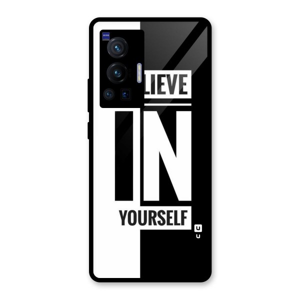 Believe Yourself Black Glass Back Case for Vivo X70 Pro