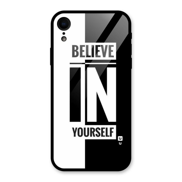 Believe Yourself Black Glass Back Case for XR