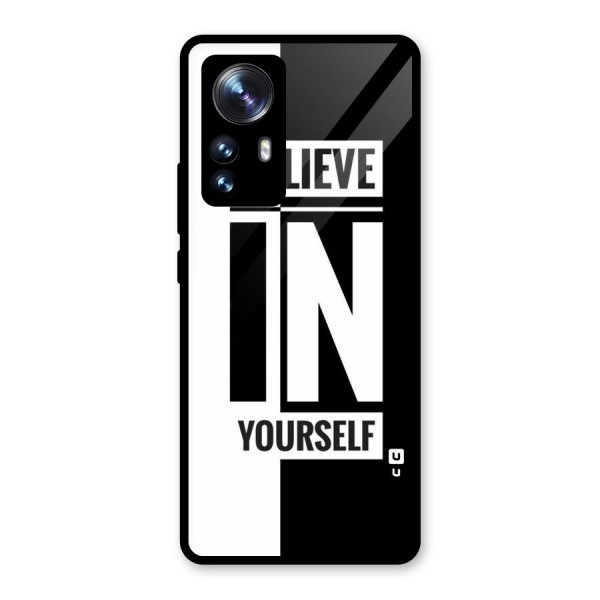 Believe Yourself Black Glass Back Case for Xiaomi 12 Pro