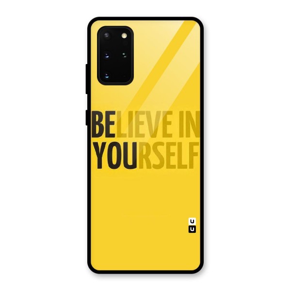 Believe Yourself Yellow Glass Back Case for Galaxy S20 Plus