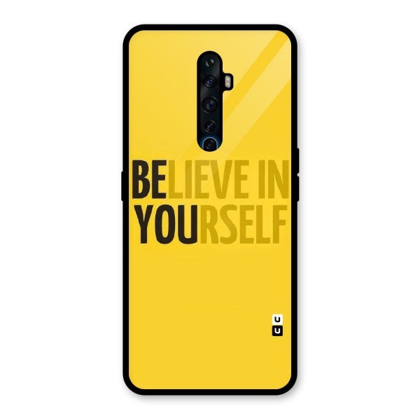 Believe Yourself Yellow Glass Back Case for Oppo Reno2 Z