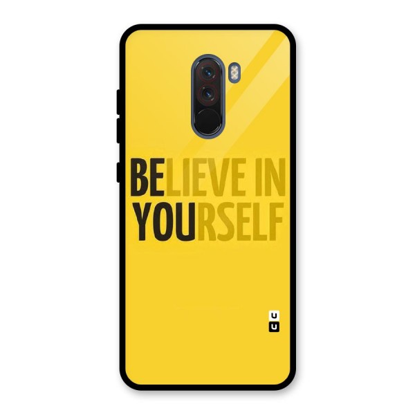 Believe Yourself Yellow Glass Back Case for Poco F1