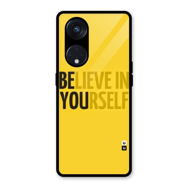 Believe Yourself Yellow Glass Back Case for Reno8 T 5G