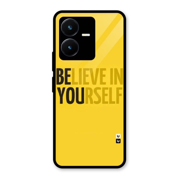 Believe Yourself Yellow Glass Back Case for Vivo Y22