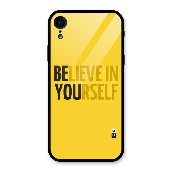 Believe Yourself Yellow Glass Back Case for XR