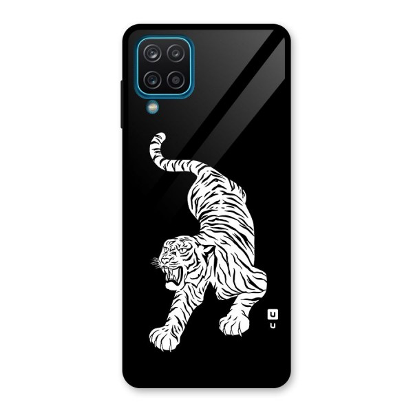 Bengal Tiger Stencil Art Glass Back Case for Galaxy A12