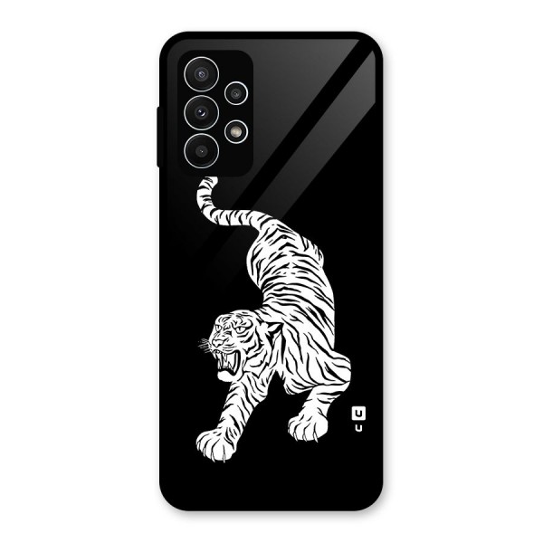 Bengal Tiger Stencil Art Glass Back Case for Galaxy A23