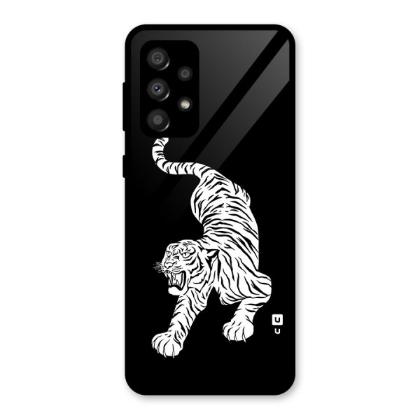 Bengal Tiger Stencil Art Glass Back Case for Galaxy A32