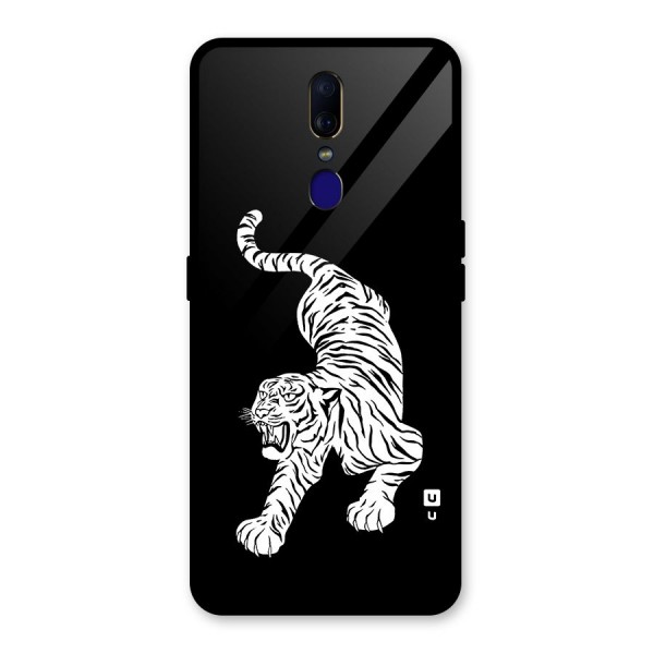 Bengal Tiger Stencil Art Glass Back Case for Oppo F11