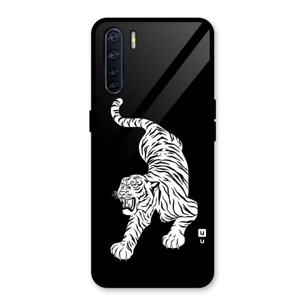 Bengal Tiger Stencil Art Glass Back Case for Oppo F15